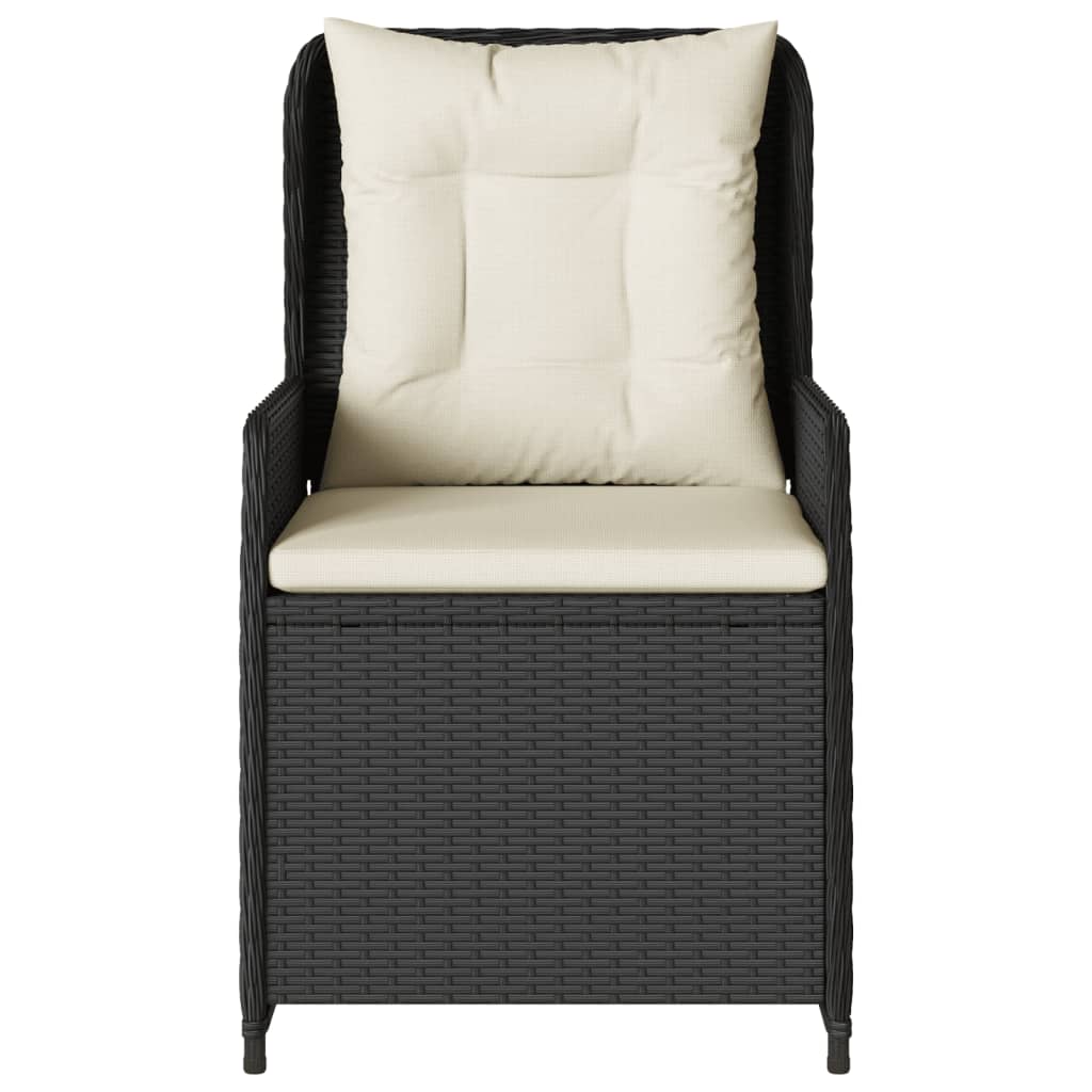havestole 2 stk. med lænefunktion polyrattan sort