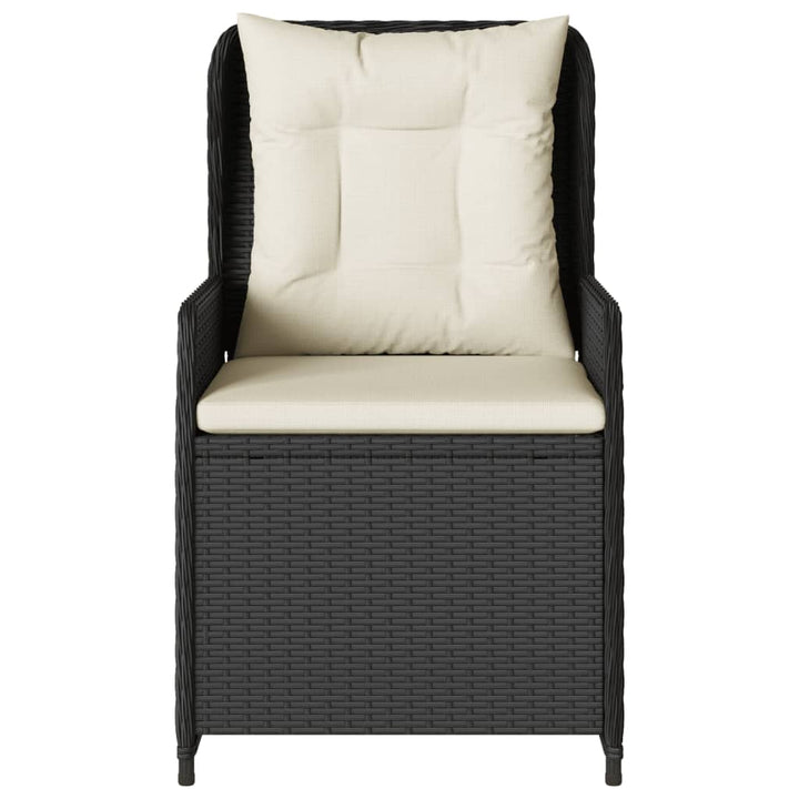 havestole 2 stk. med lænefunktion polyrattan sort
