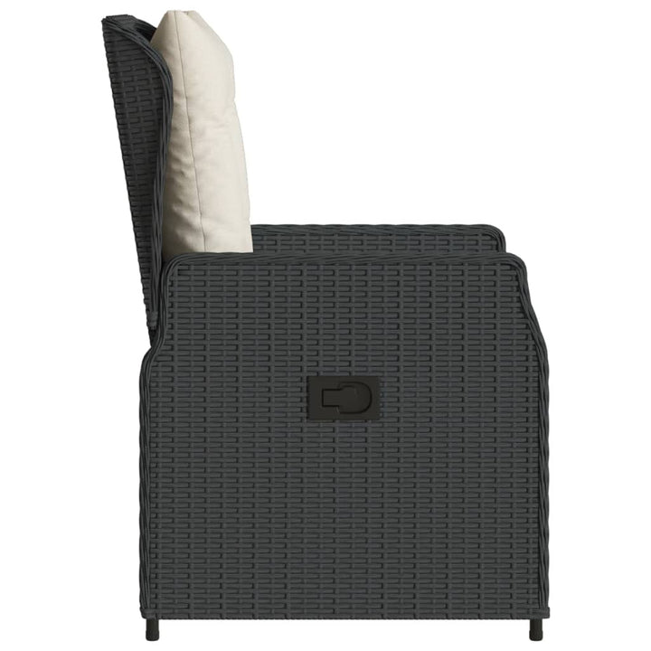 havestole 2 stk. med lænefunktion polyrattan sort