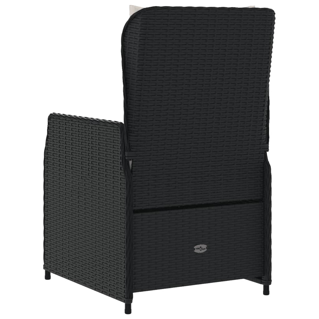 havestole 2 stk. med lænefunktion polyrattan sort