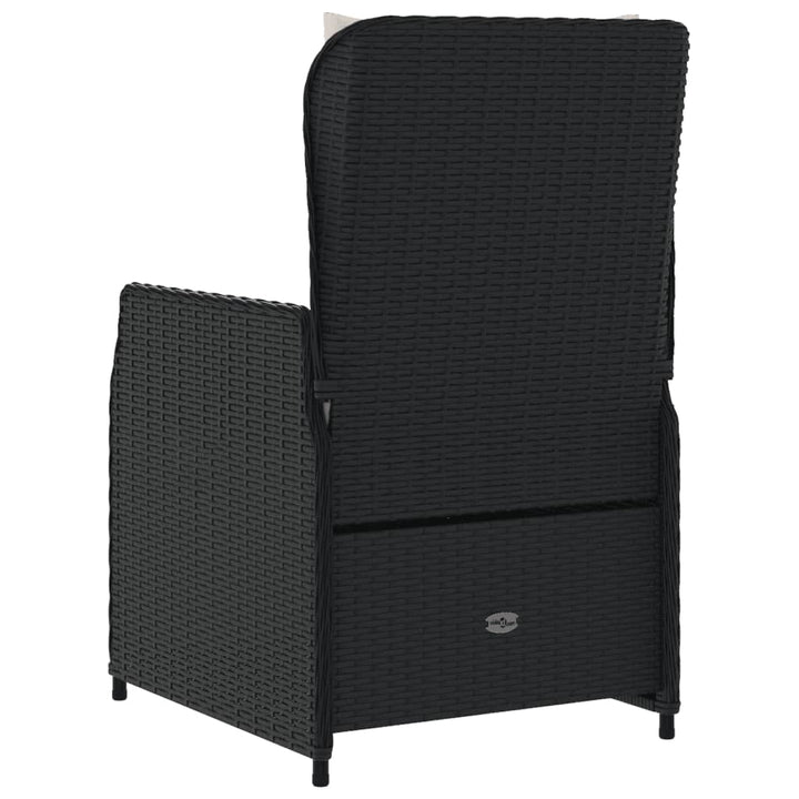 havestole 2 stk. med lænefunktion polyrattan sort
