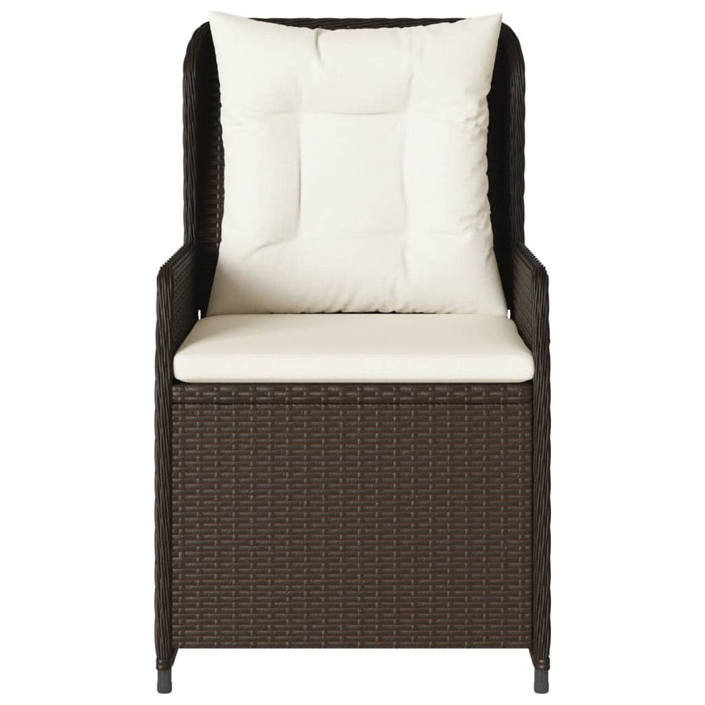 havestole 2 stk. med lænefunktion polyrattan brun