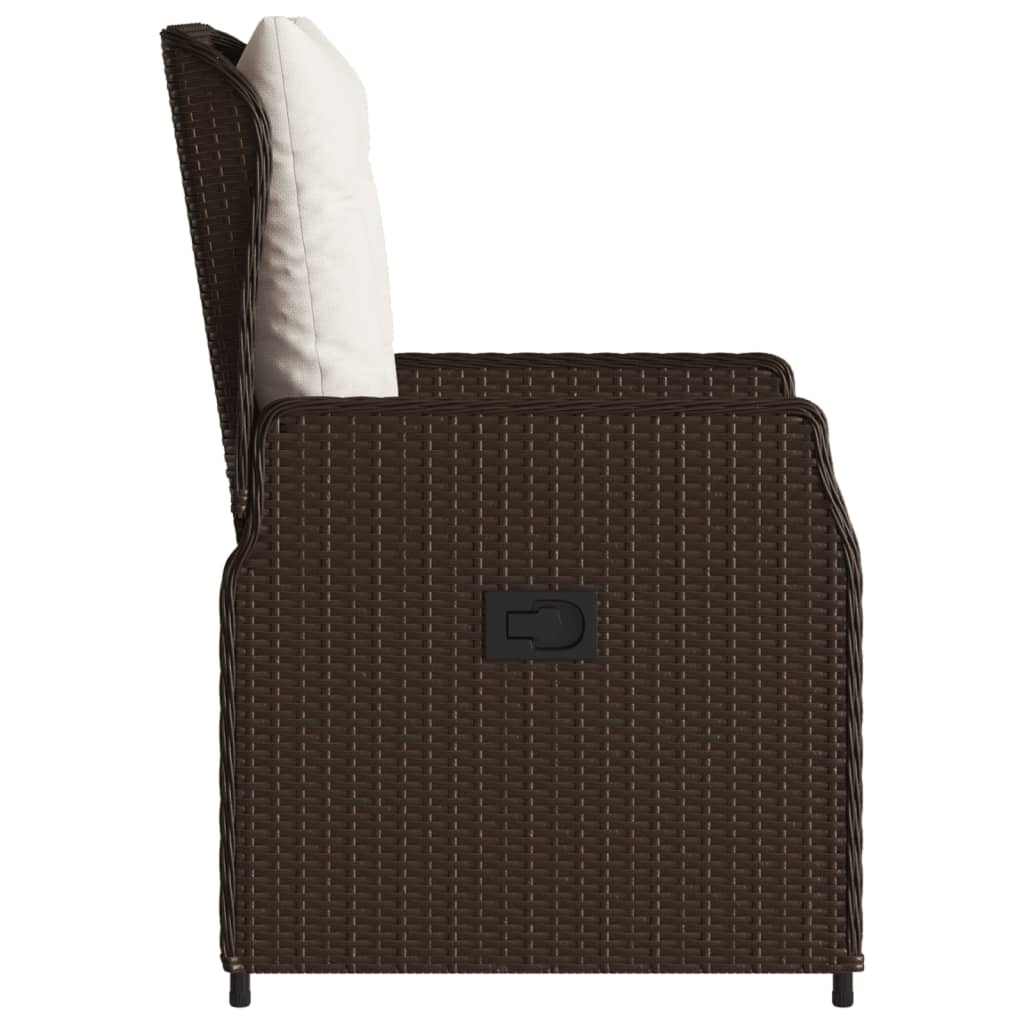havestole 2 stk. med lænefunktion polyrattan brun