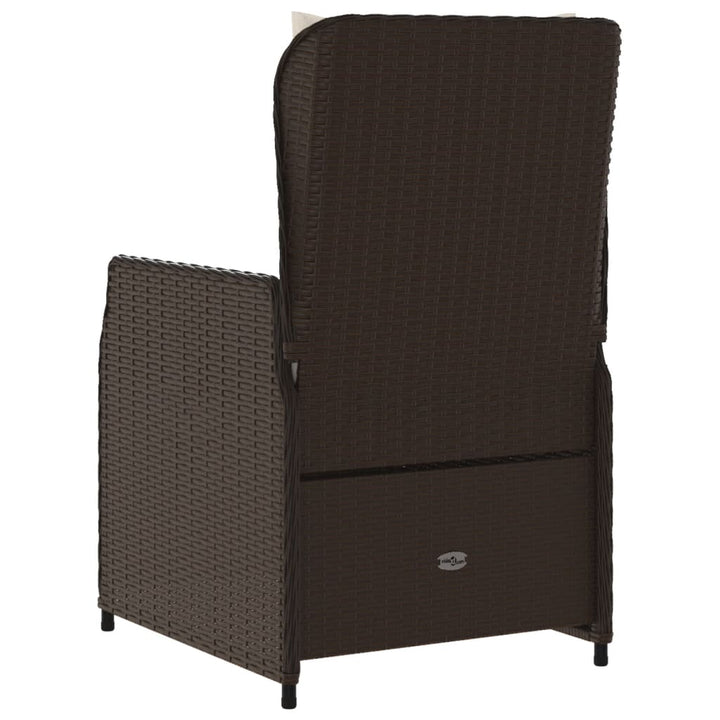 havestole 2 stk. med lænefunktion polyrattan brun