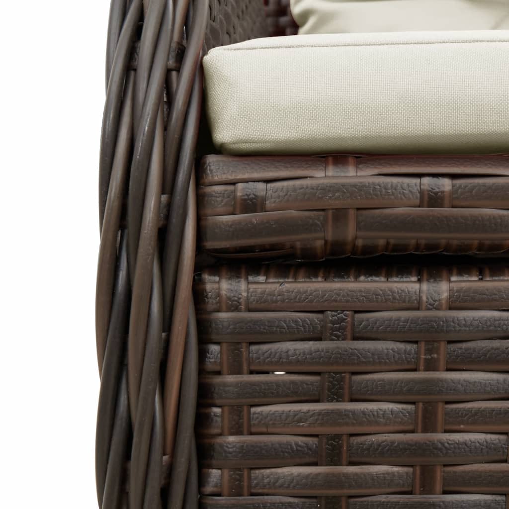 havestole 2 stk. med lænefunktion polyrattan brun