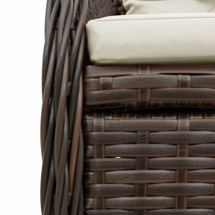 havestole 2 stk. med lænefunktion polyrattan brun