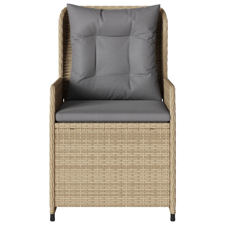 havestole 2 stk. med lænefunktion polyrattan beige