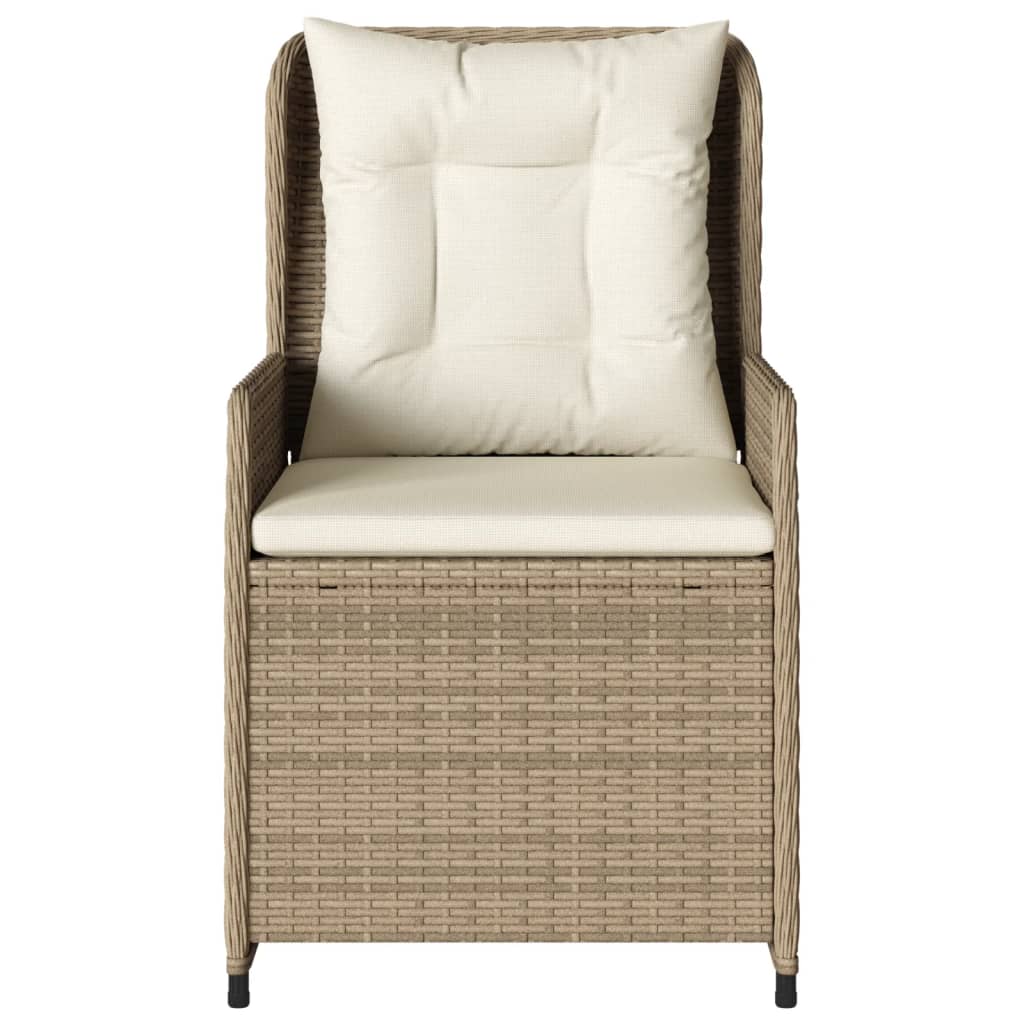 havestole 2 stk. med lænefunktion polyrattan beige