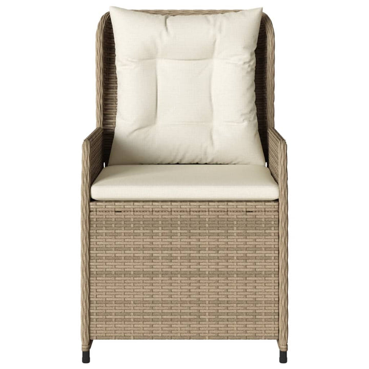 havestole 2 stk. med lænefunktion polyrattan beige