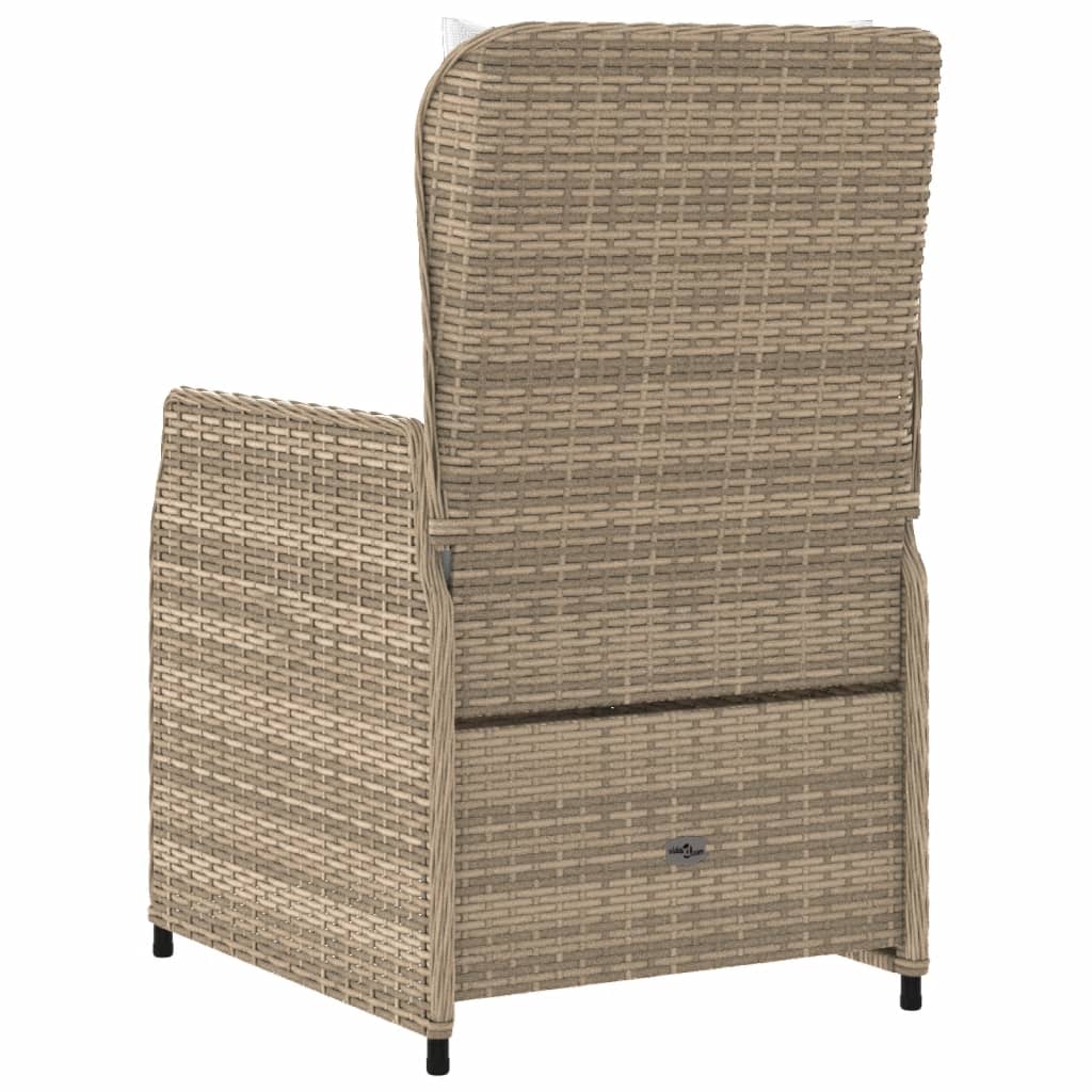 havestole 2 stk. med lænefunktion polyrattan beige