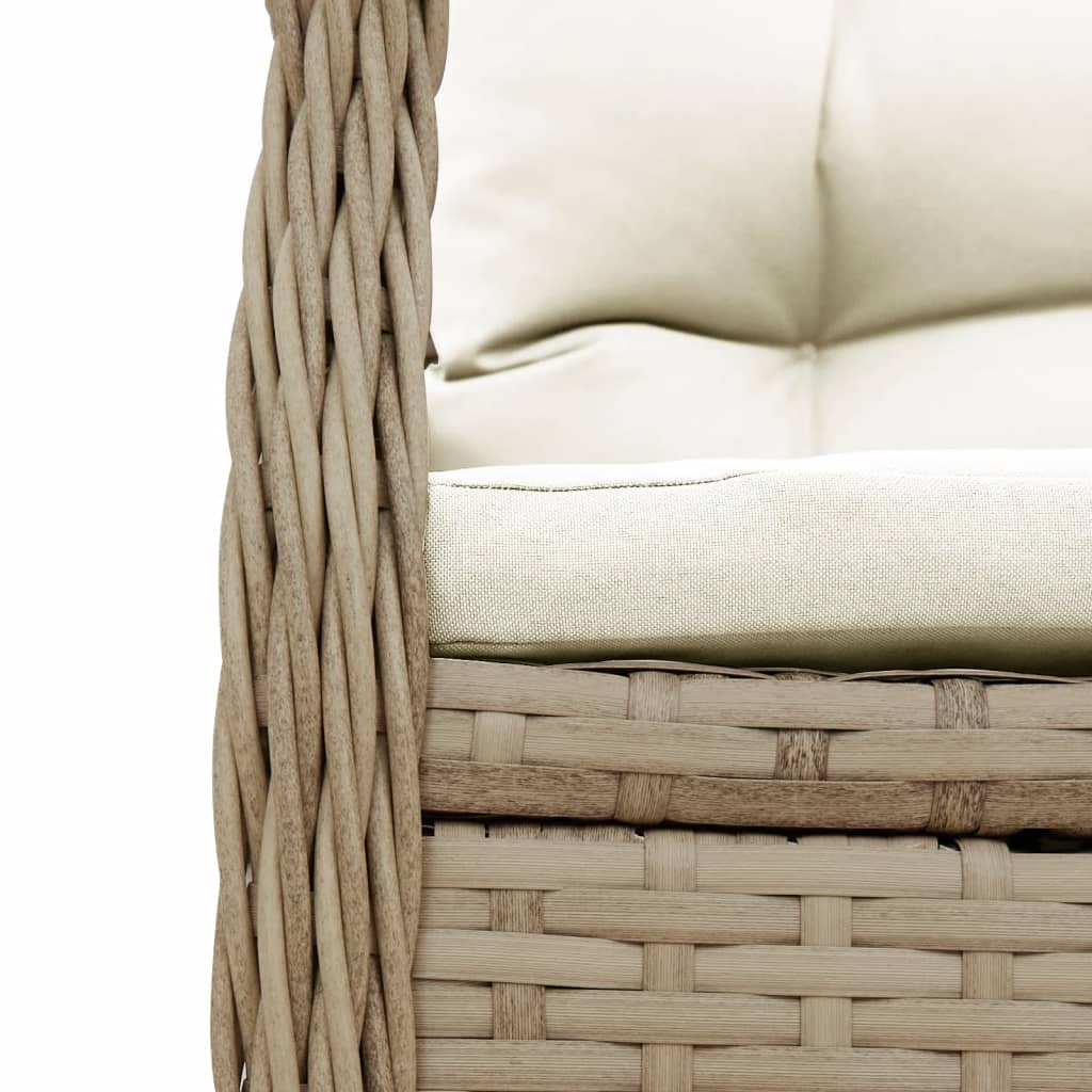 havestole 2 stk. med lænefunktion polyrattan beige