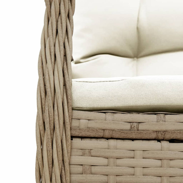 havestole 2 stk. med lænefunktion polyrattan beige