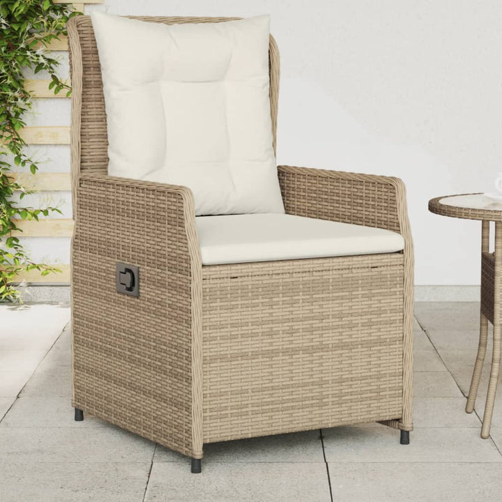 havestole 2 stk. med lænefunktion polyrattan beige