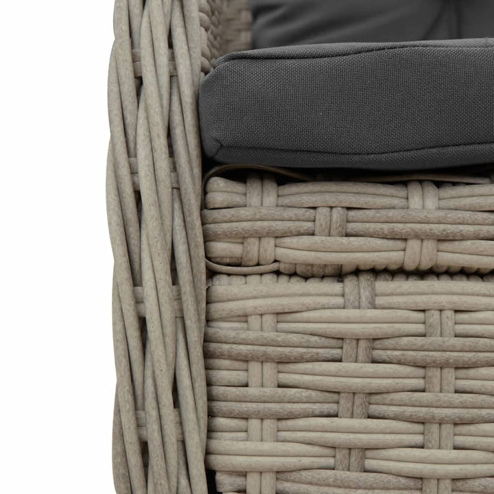 havestole 2 stk. med lænefunktion polyrattan grå