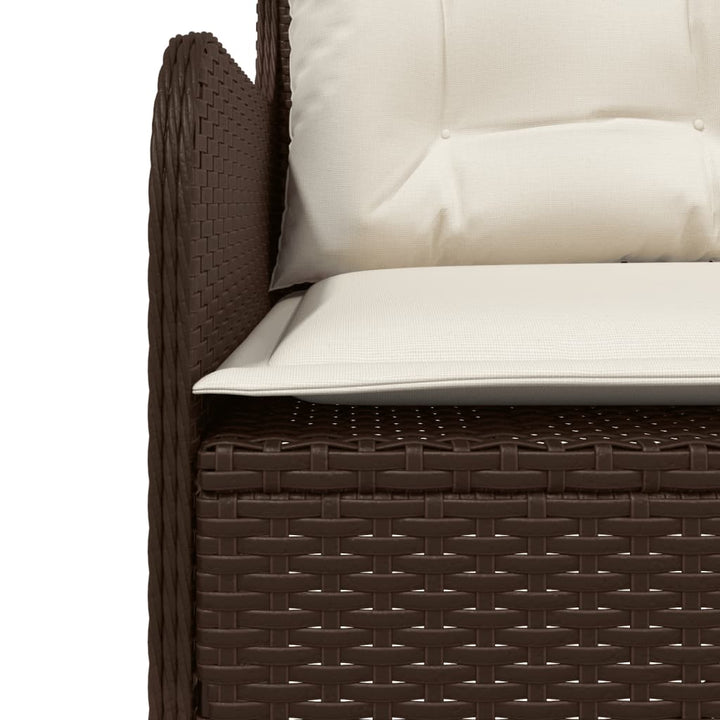 havesofa med hynder L-formet polyrattan brun