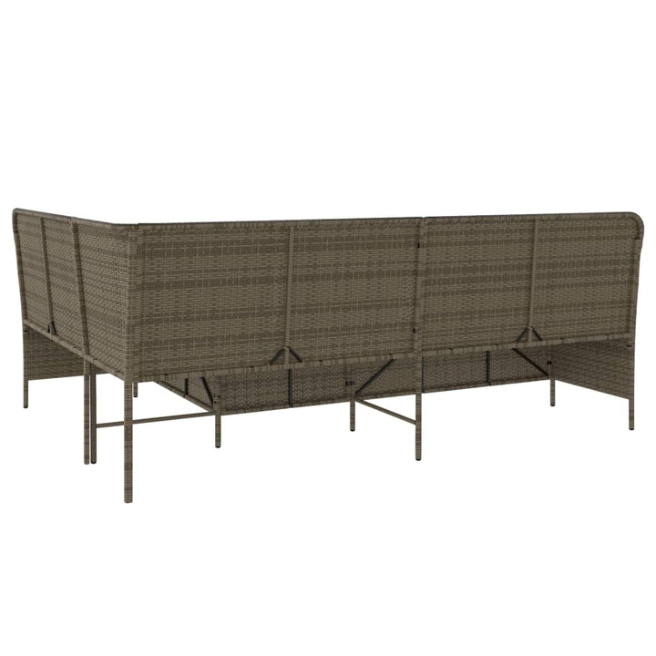 havesofa med hynder L-formet polyrattan grå