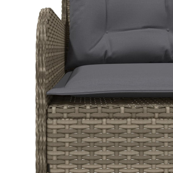 havesofa med hynder L-formet polyrattan grå
