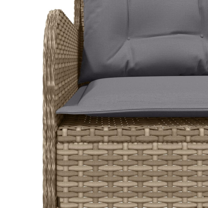 havesofa med hynder L-formet polyrattan beige