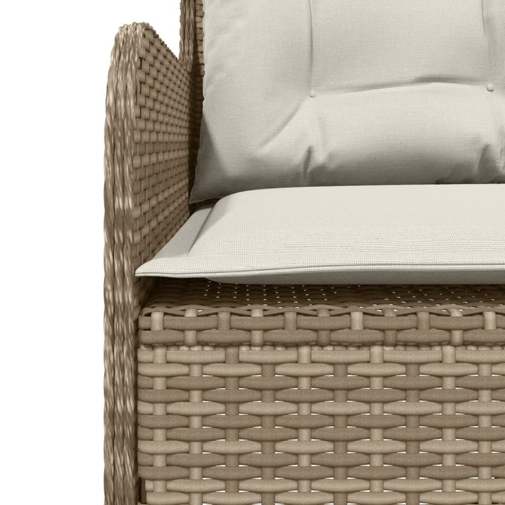 havesofa med hynder L-formet polyrattan beige