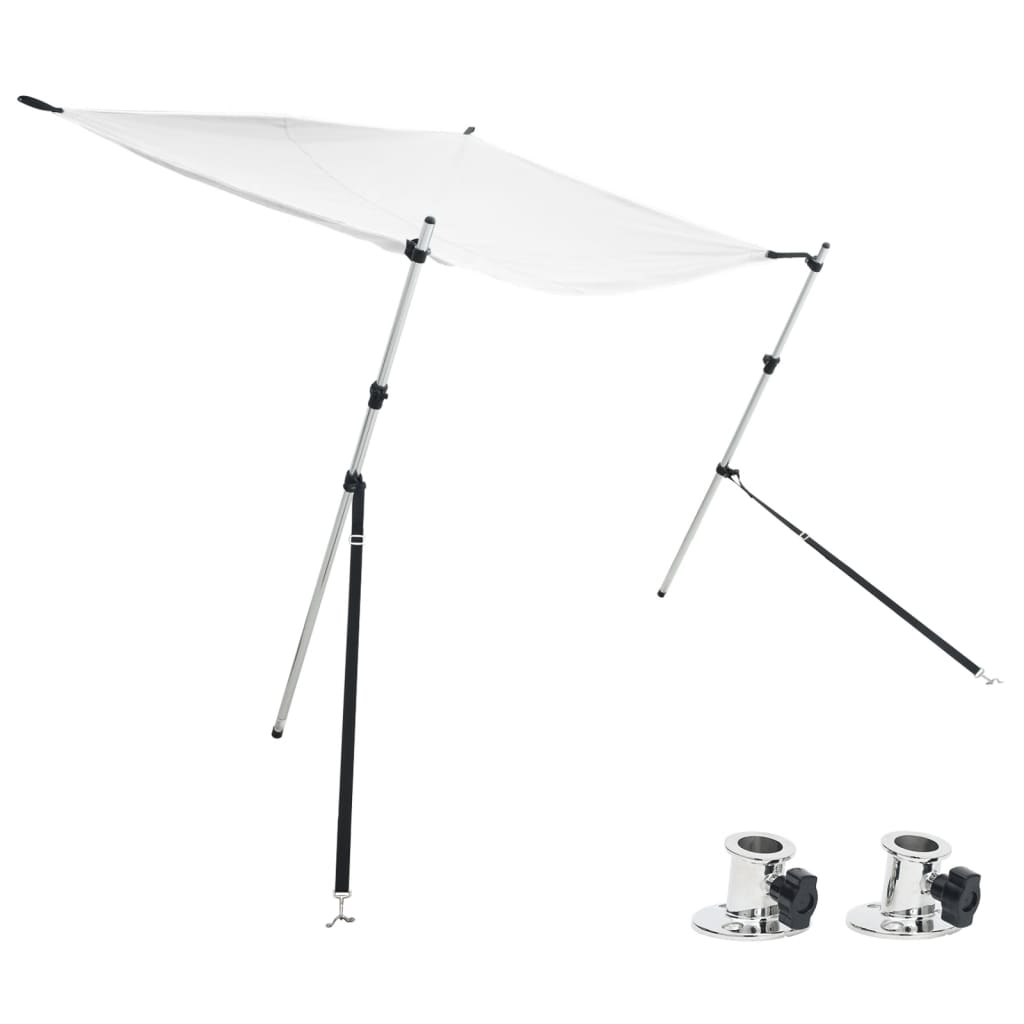 T-sejl til båd 170x170x(113-182,5) cm forlængerdel hvid