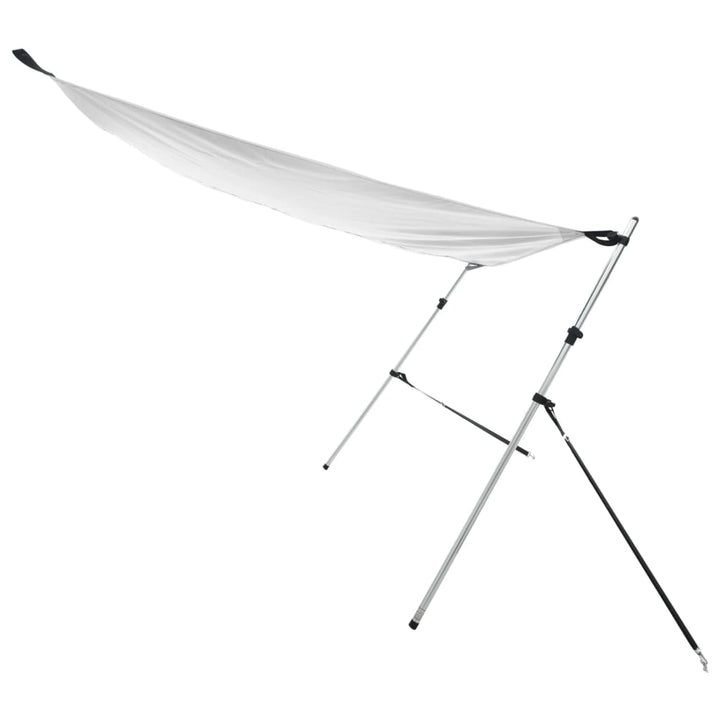 T-sejl til båd 170x170x(113-182,5) cm forlængerdel hvid