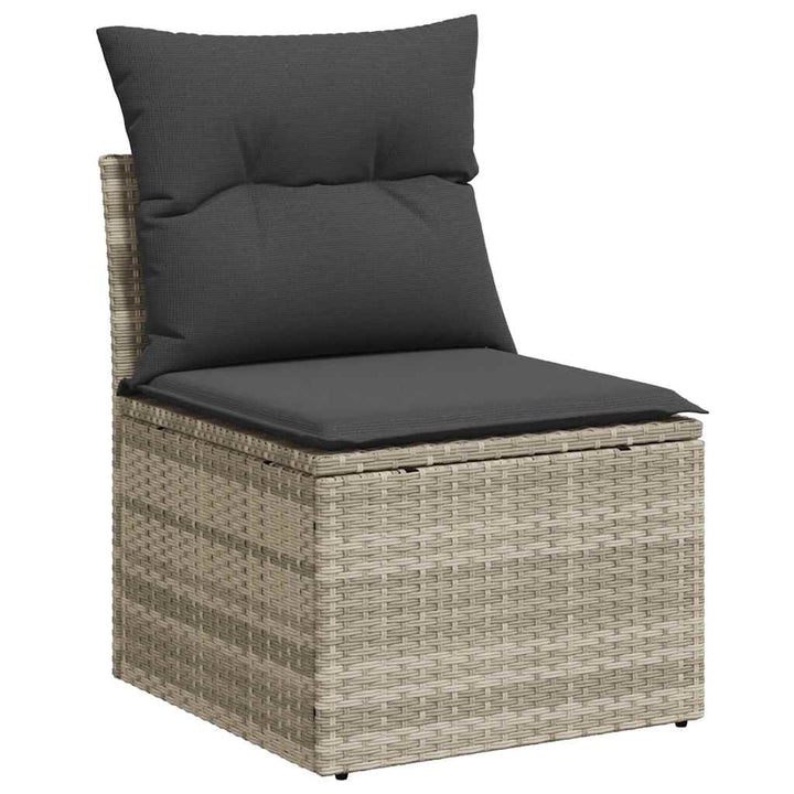 sofasæt til haven 7 dele med hynder polyrattan lysegrå