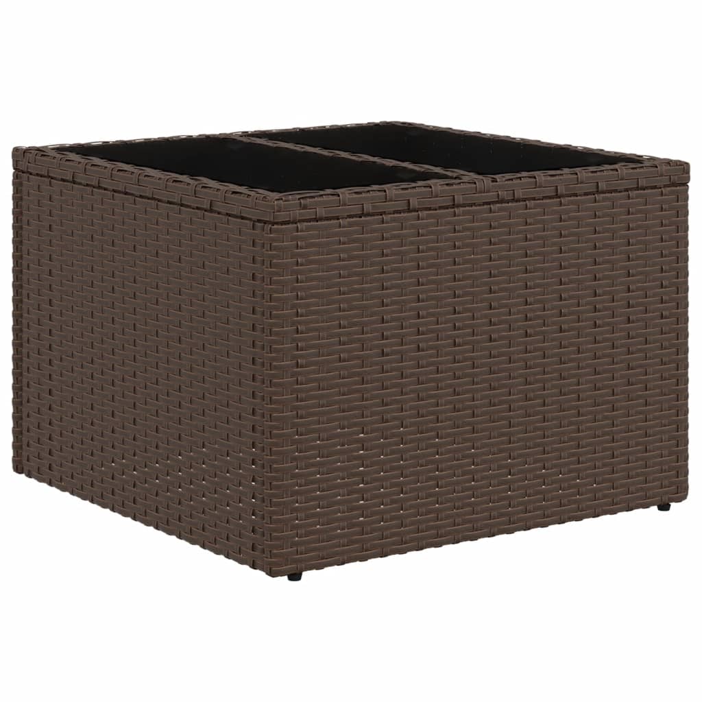 sofasæt til haven 7 dele med hynder polyrattan brun