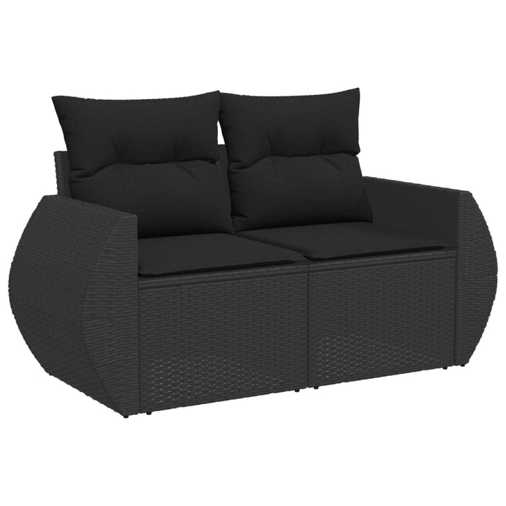sofasæt til haven 9 dele med hynder polyrattan sort