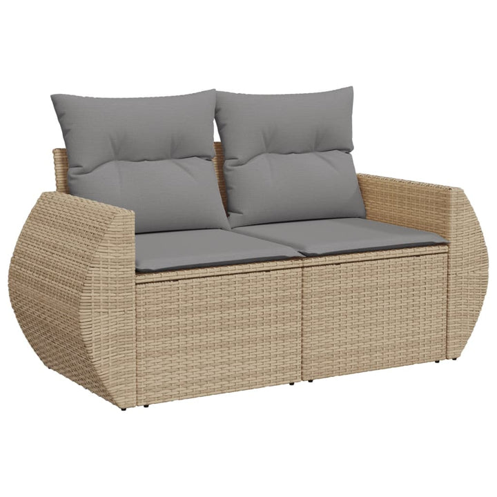 sofasæt til haven 9 dele med hynder polyrattan beige