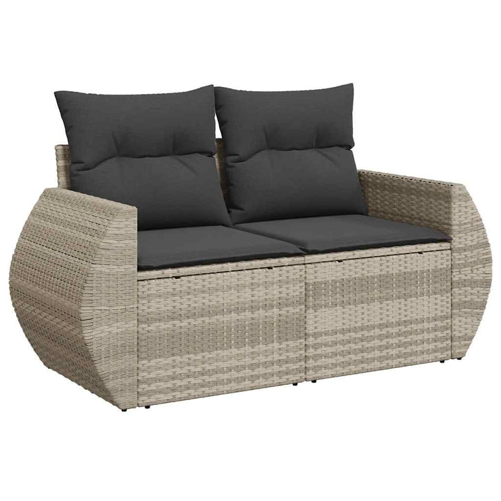 sofasæt til haven 8 dele med hynder polyrattan lysegrå