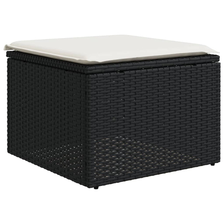 sofasæt til haven 7 dele med hynder polyrattan sort