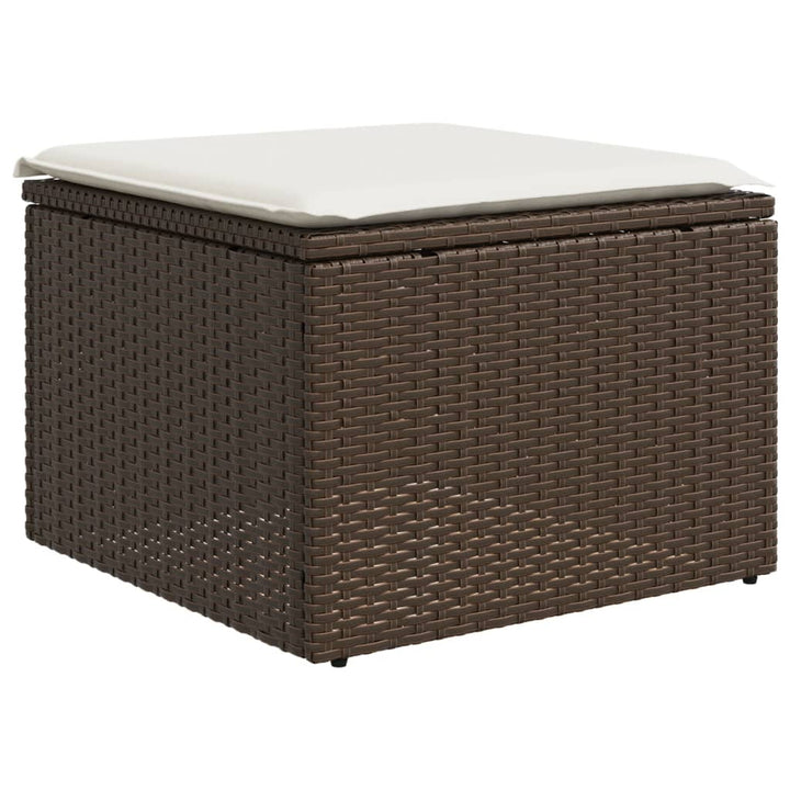 sofasæt til haven 7 dele med hynder polyrattan brun