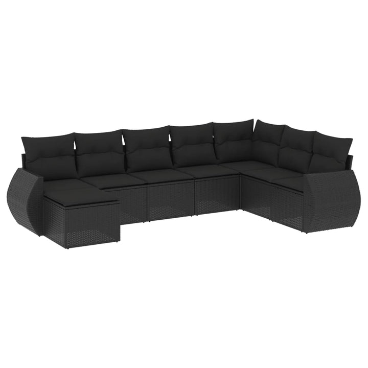 sofasæt til haven 8 dele med hynder polyrattan sort