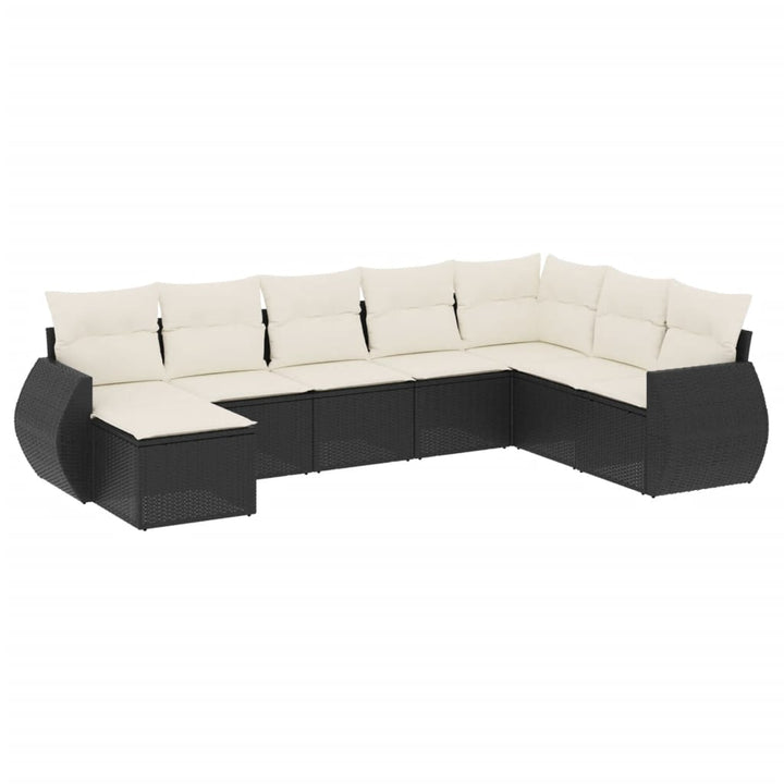 sofasæt til haven 8 dele med hynder polyrattan sort