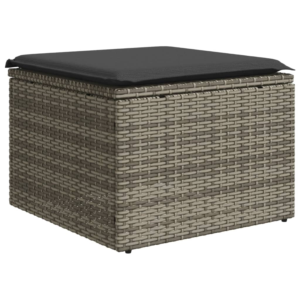 sofasæt til haven 9 dele med hynder polyrattan grå