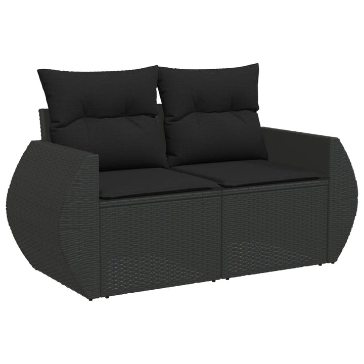 sofasæt til haven 9 dele med hynder polyrattan sort