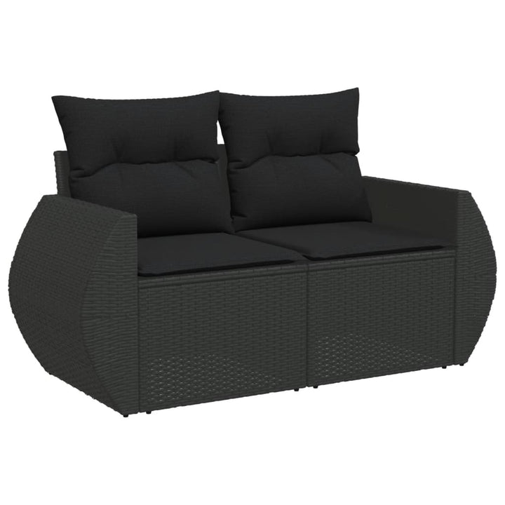 sofasæt til haven 9 dele med hynder polyrattan sort