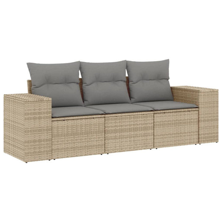 sofasæt til haven 3 dele med hynder polyrattan beige