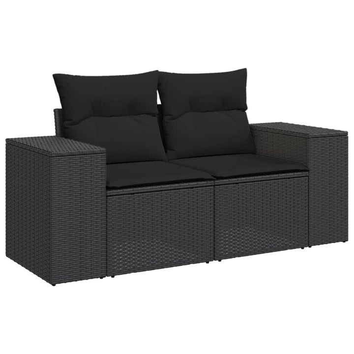 sofasæt til haven 8 dele med hynder polyrattan sort
