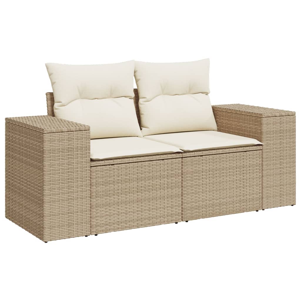sofasæt til haven 9 dele med hynder polyrattan beige