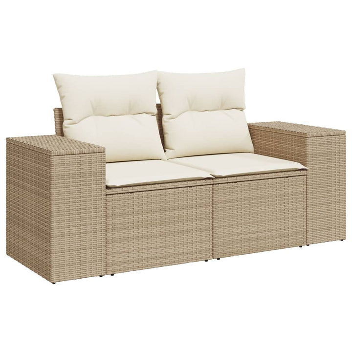 sofasæt til haven 9 dele med hynder polyrattan beige