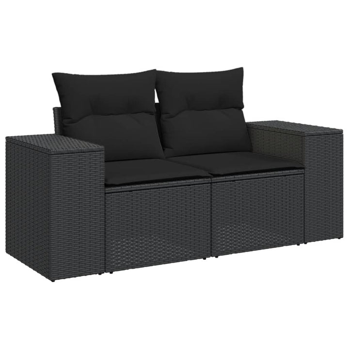 sofasæt til haven 9 dele med hynder polyrattan sort