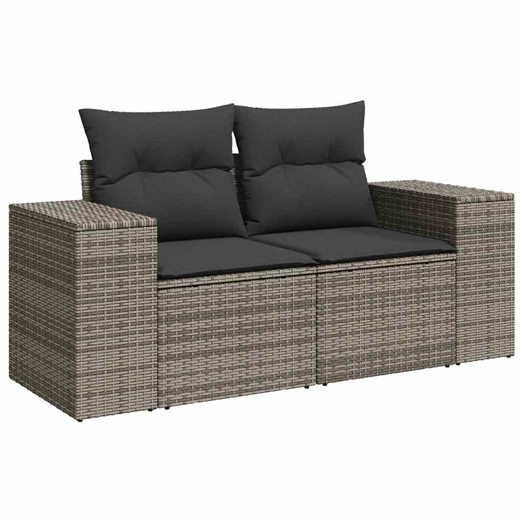 sofasæt til haven 6 dele med hynder polyrattan lysegrå