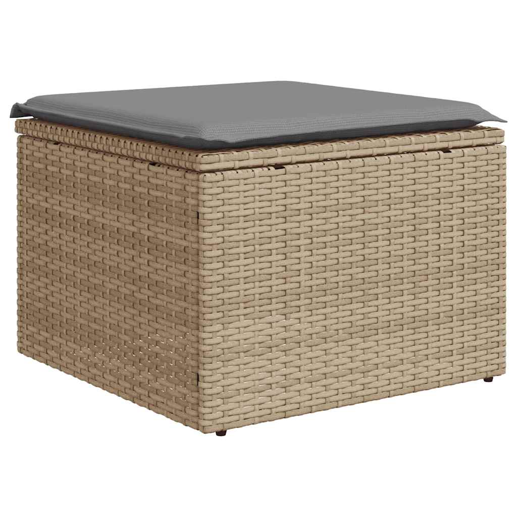 sofasæt til haven 7 dele med hynder polyrattan beige
