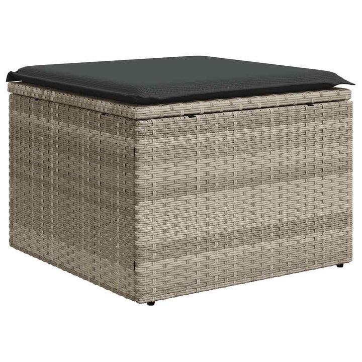 sofasæt til haven 7 dele med hynder polyrattan lysegrå