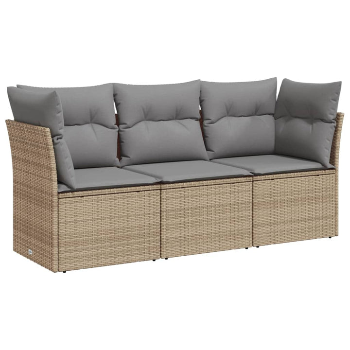 sofasæt til haven 3 dele med hynder polyrattan beige