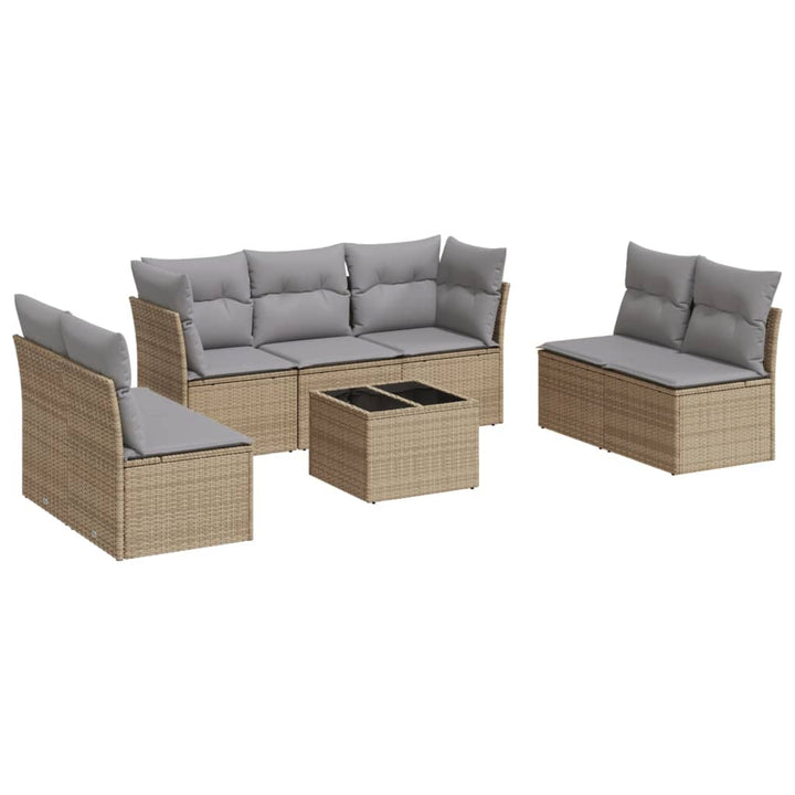 sofasæt til haven 8 dele med hynder polyrattan beige