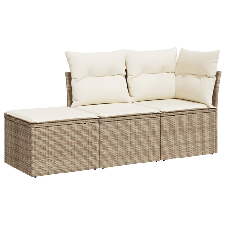 sofasæt til haven 3 dele med hynder polyrattan beige