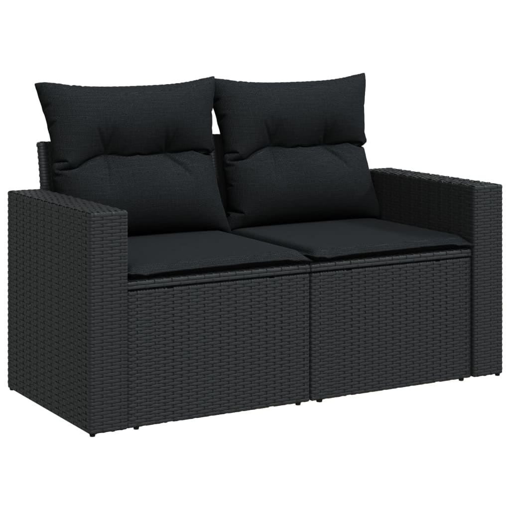 sofasæt til haven 4 dele med hynder polyrattan sort