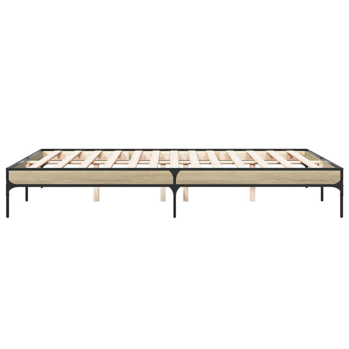 sengestel 160x200 cm konstrueret træ og metal sonoma-eg